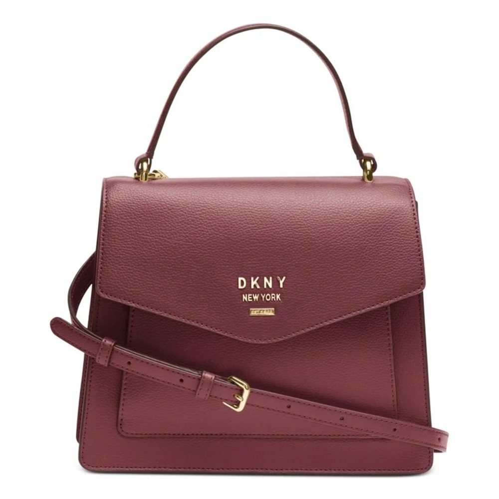 DKNY Whitney Top Handle Satchel in Maroon with Dust Bag